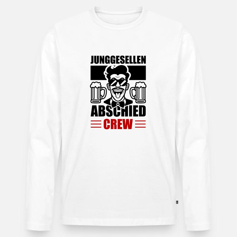 Junggesellen Abschied Crew - Männer Premium Bio Langarmshirt - Weiß