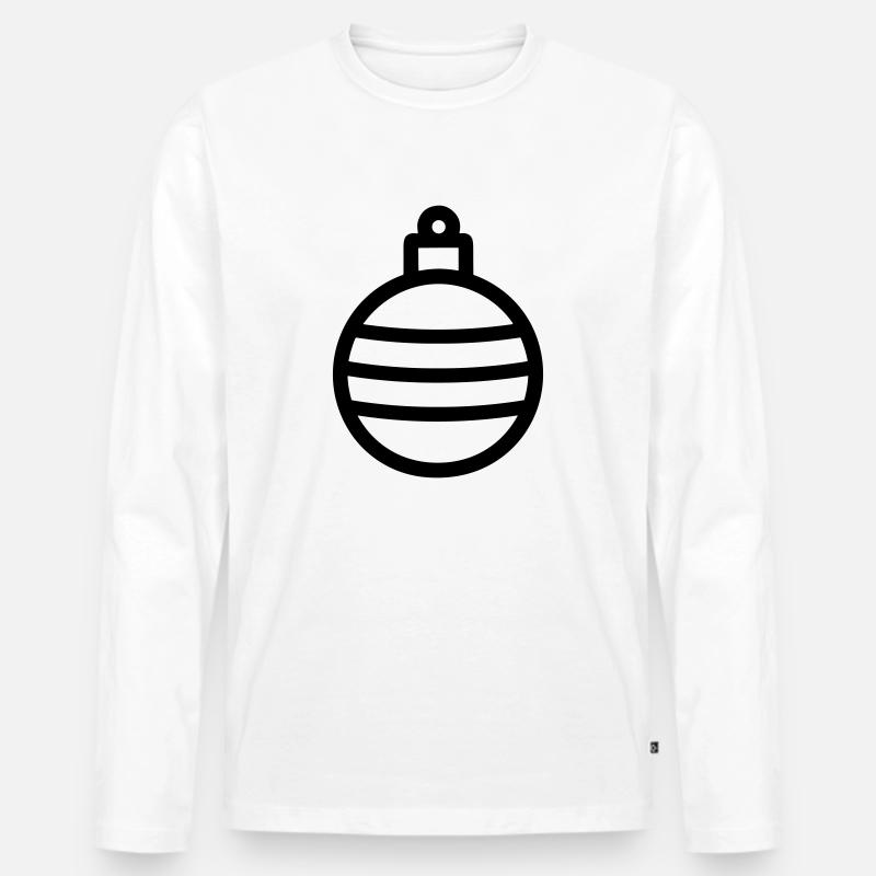 Weihnachtskugel - Männer Premium Bio Langarmshirt - Weiß