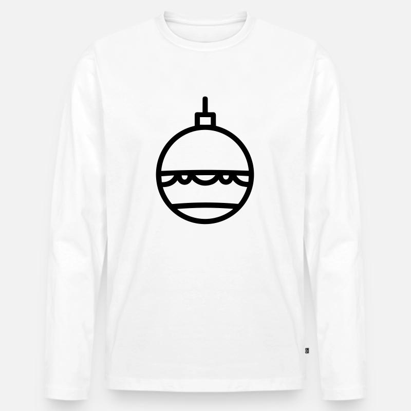Weihnachtskugel - Männer Premium Bio Langarmshirt - Weiß