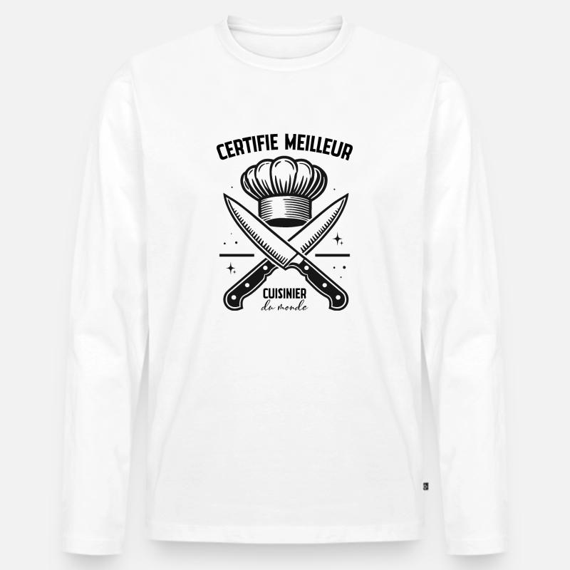 Bester Koch - Männer Premium Bio Langarmshirt - Weiß