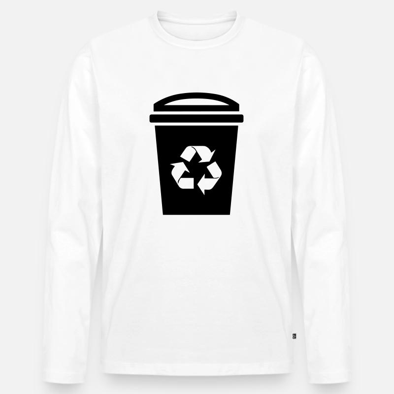 Mülltonne - Männer Premium Bio Langarmshirt - Weiß