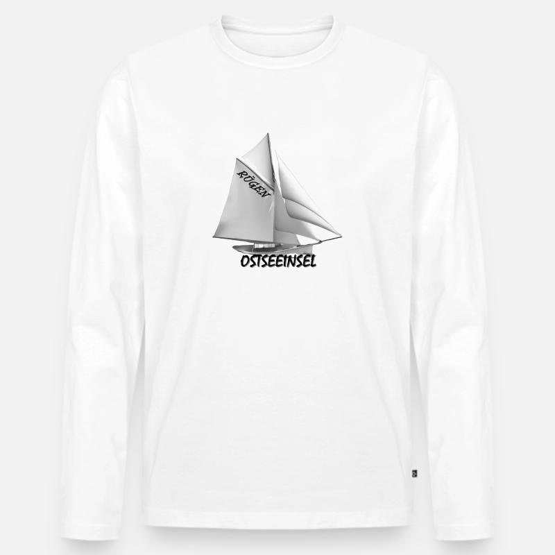 Segelschiff - Männer Premium Bio Langarmshirt - Weiß