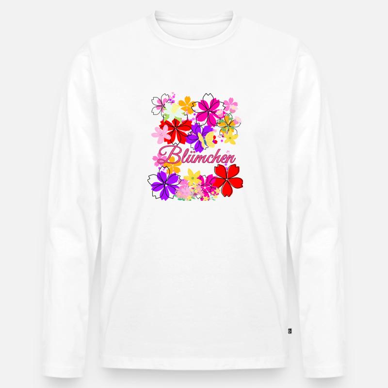 Blümchen, Blumen, Blumen kostüm,karneval - Männer Premium Bio Langarmshirt - Weiß