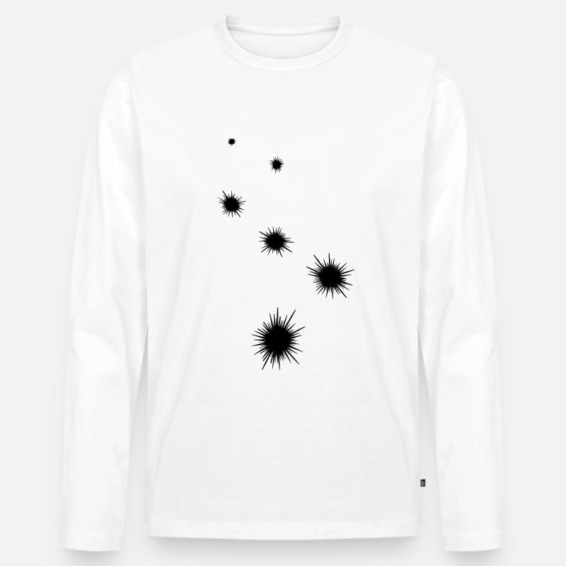 Seeigelicon symbol - Männer Premium Bio Langarmshirt - Weiß