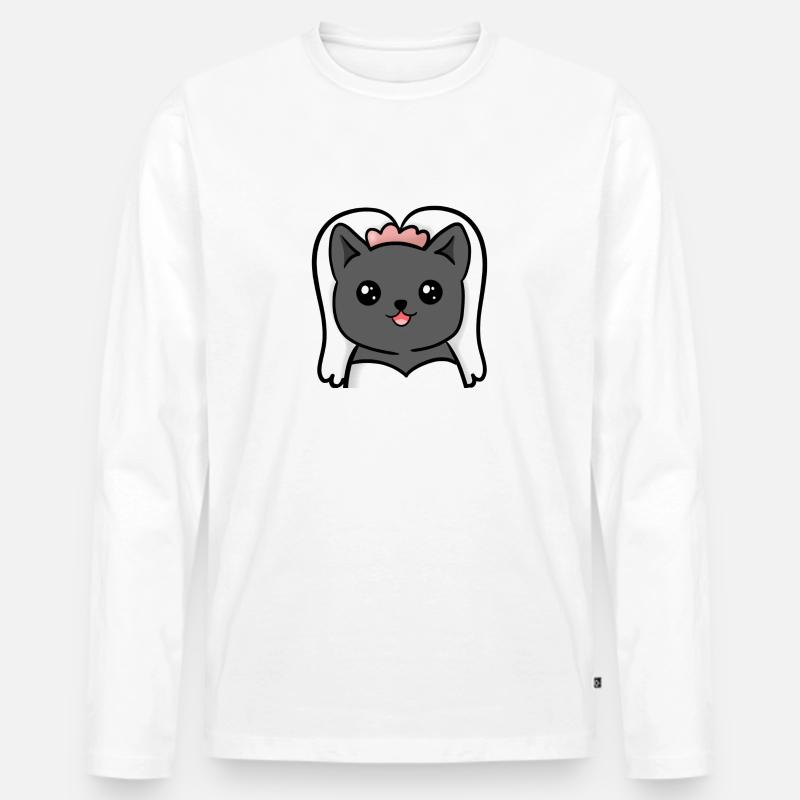 manqiwBride Bride Comic Katze - Männer Premium Bio Langarmshirt - Weiß