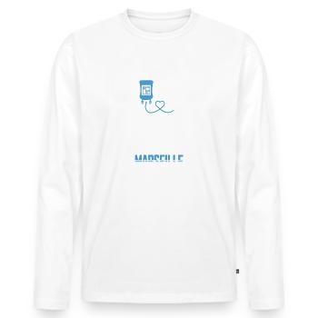 Cadeau pour supporter de marseille marseillais - T-shirt manches longues Premium bio Homme - blanc - Devant - Nico (187cm)