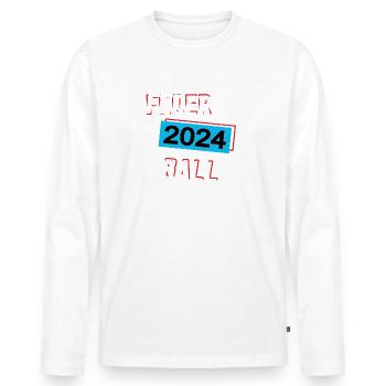 Federball 2024 Federballer Federballspiel Spiel - Männer Premium Bio Langarmshirt - Weiß - Vorne - Nico (187cm)