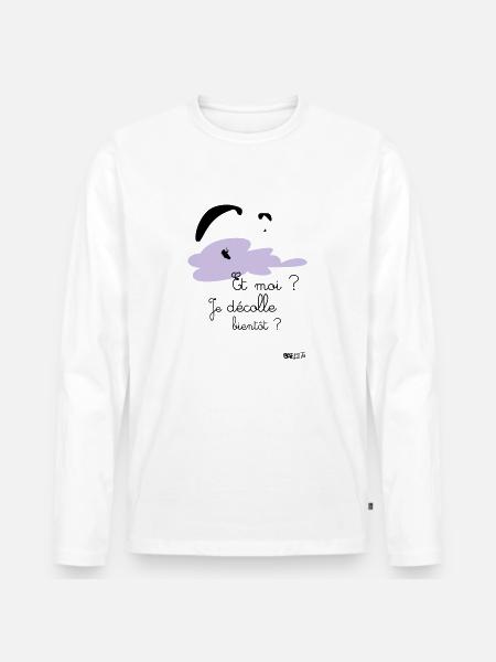 Body décolle bientot rose - T-shirt manches longues Premium bio Homme - blanc