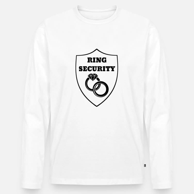 Ring Security JGA Junggesellenabschied Geschenk - Männer Premium Bio Langarmshirt - Weiß