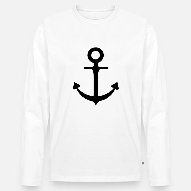 Anker - Männer Premium Bio Langarmshirt - Weiß