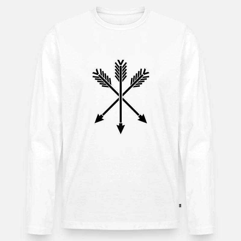pfeile_design_ad1 - Männer Premium Bio Langarmshirt - Weiß