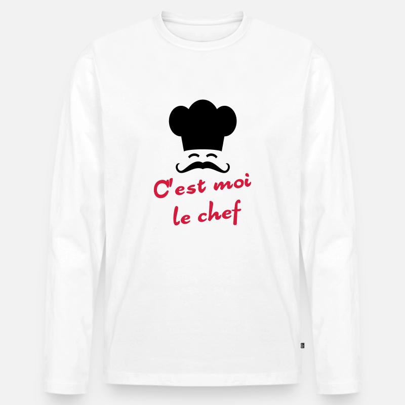 C'est moi le chef - Männer Premium Bio Langarmshirt - Weiß