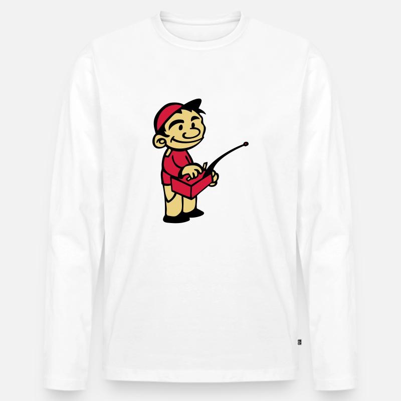 modell Kind mit Modellfunksteuerung - Männer Premium Bio Langarmshirt - Weiß