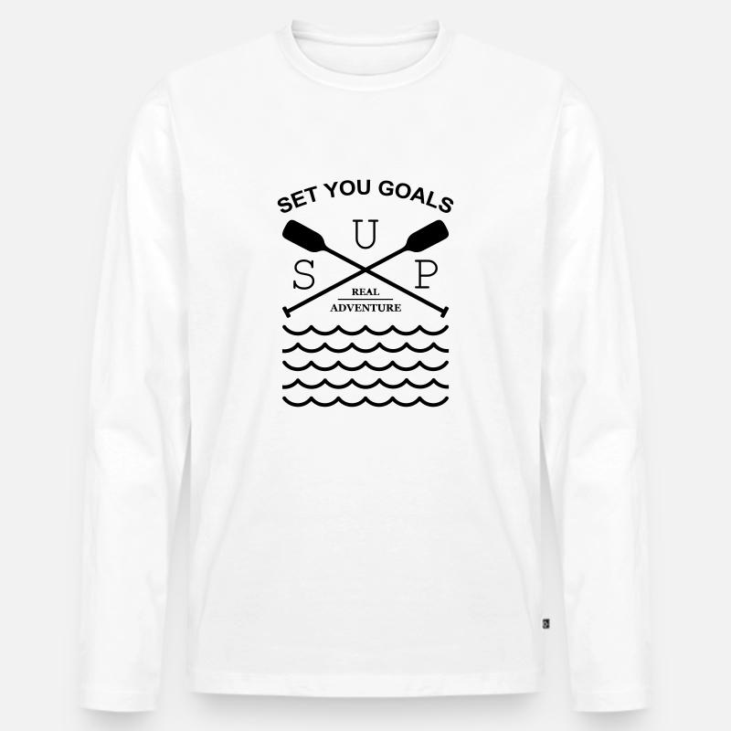 Stand Up Paddling - Männer Premium Bio Langarmshirt - Weiß
