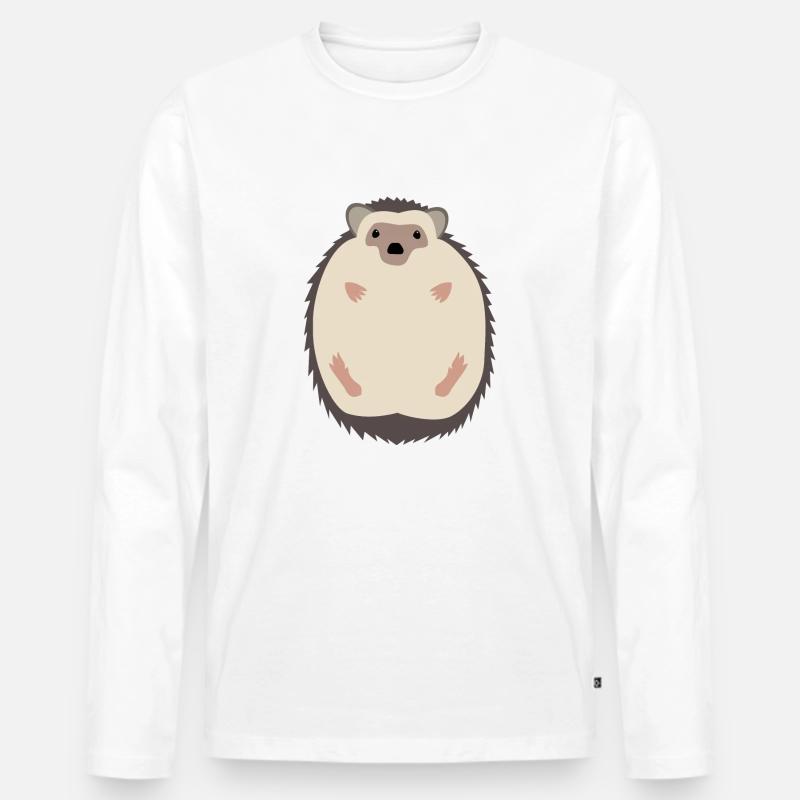 Igel - Männer Premium Bio Langarmshirt - Weiß