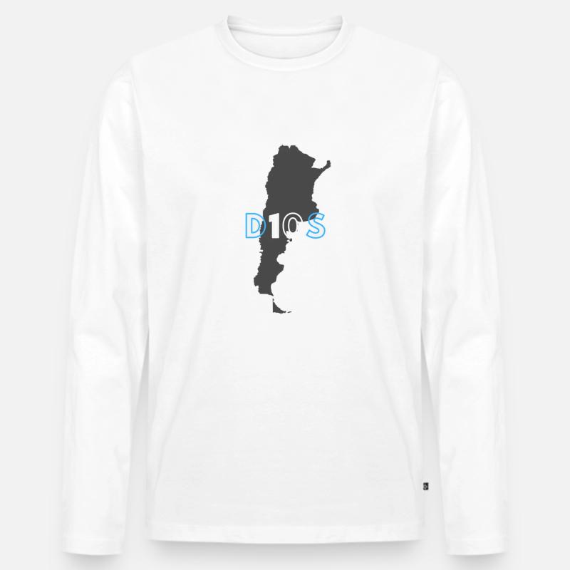 D10S - Männer Premium Bio Langarmshirt - Weiß