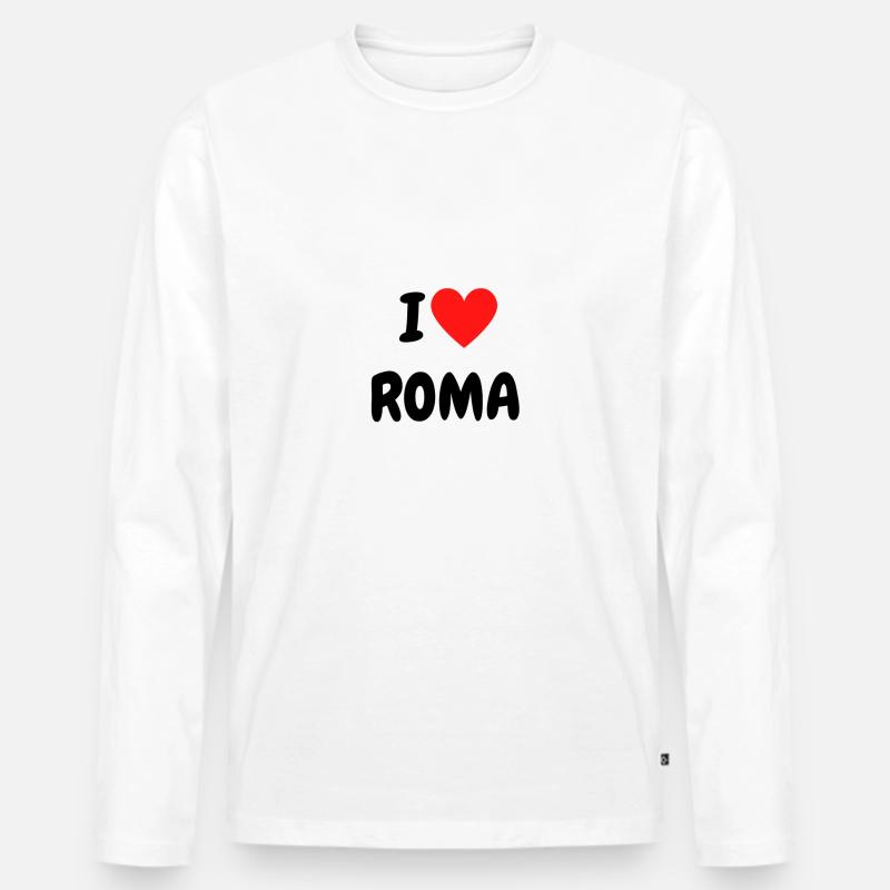 ROM - Männer Premium Bio Langarmshirt - Weiß