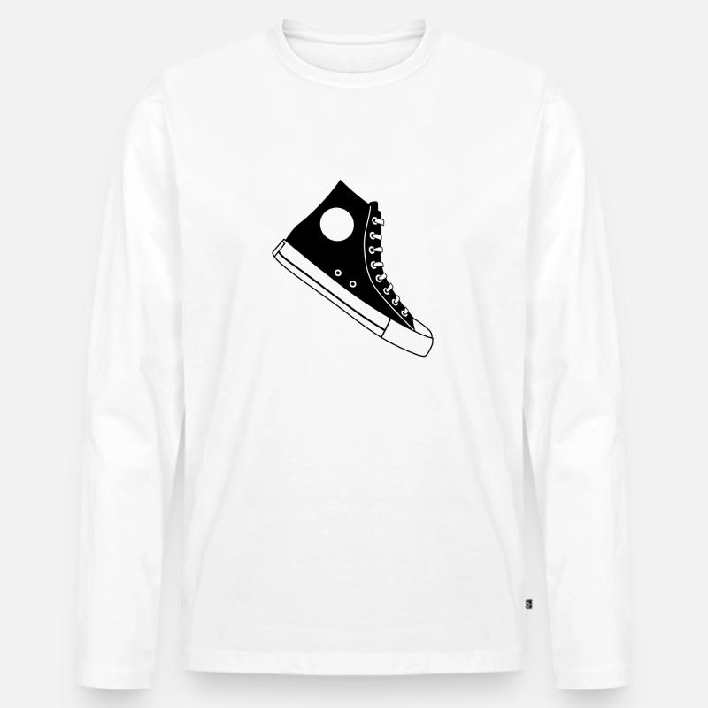 Sneakers Schuhe Freizeit Geschenkidee Schuhe - Männer Premium Bio Langarmshirt - Weiß