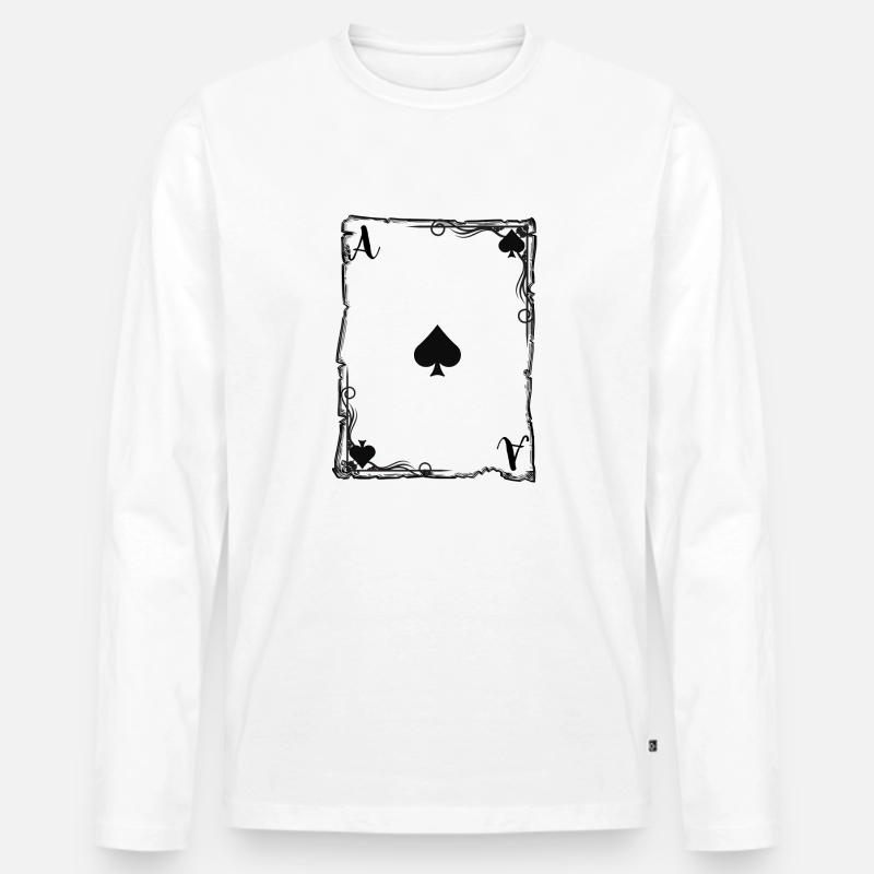 Das Pik-Ass. - Männer Premium Bio Langarmshirt - Weiß