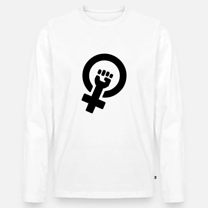 Feminismus - Männer Premium Bio Langarmshirt - Weiß