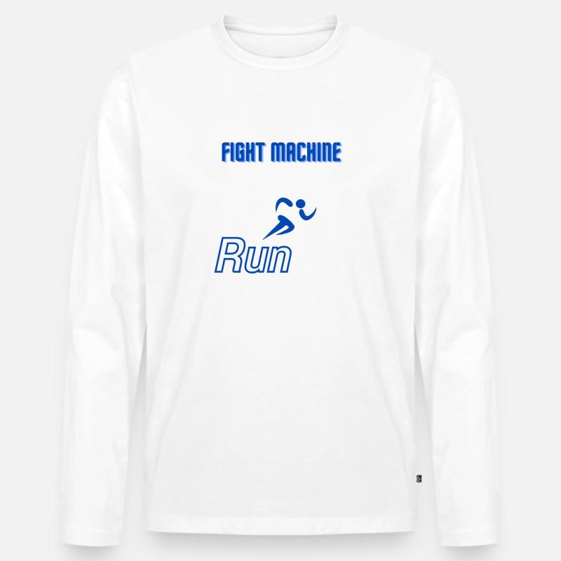 Run fight machine - Männer Premium Bio Langarmshirt - Weiß
