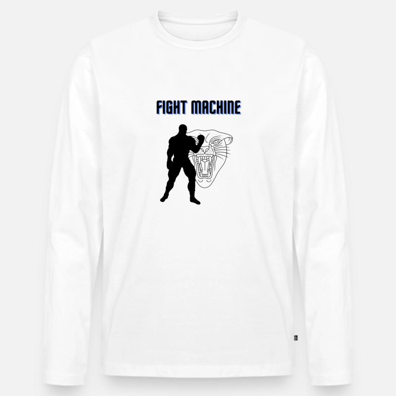 fighter - Männer Premium Bio Langarmshirt - Weiß