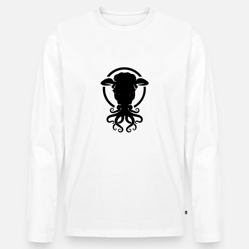 Moothulhu - Männer Premium Bio Langarmshirt - Weiß