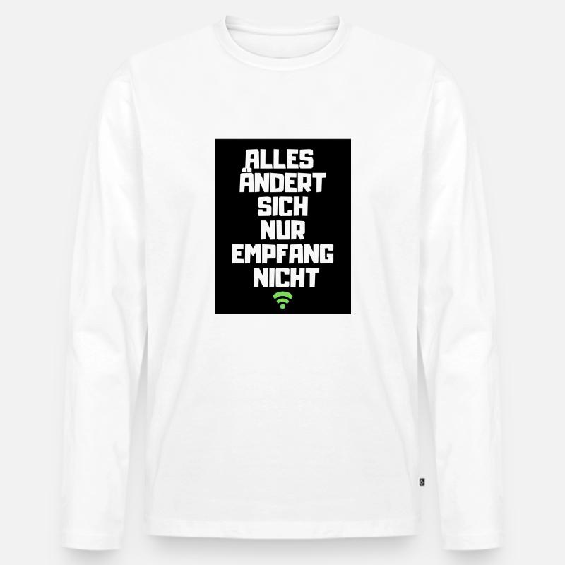 Slow W-LAN - Männer Premium Bio Langarmshirt - Weiß