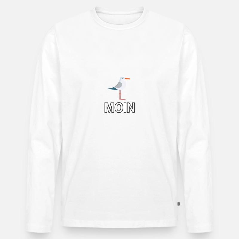 Moin Möwe - MoinJour - Männer Premium Bio Langarmshirt - Weiß