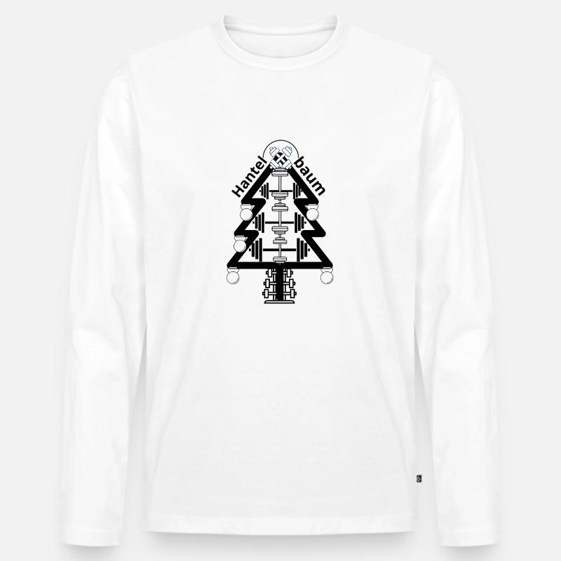 Hantelbaum - Männer Premium Bio Langarmshirt - Weiß