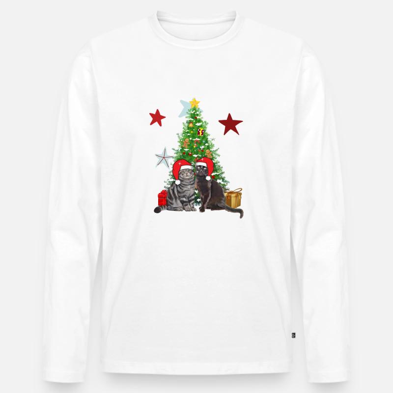 Weihnachtsbaum der Frangins - Männer Premium Bio Langarmshirt - Weiß