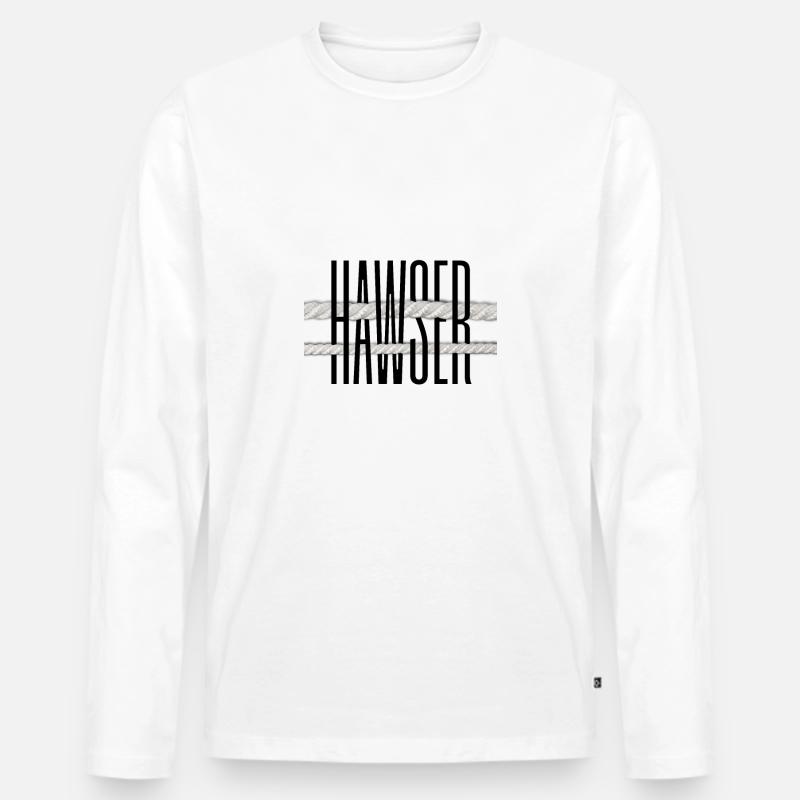 Hawser - Männer Premium Bio Langarmshirt - Weiß