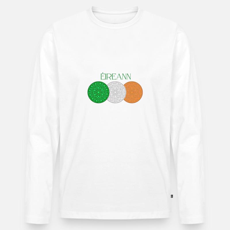 eIREANNCOINS - Männer Premium Bio Langarmshirt - Weiß