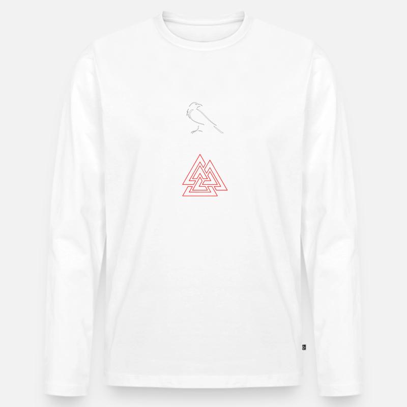 Odin - Männer Premium Bio Langarmshirt - Weiß