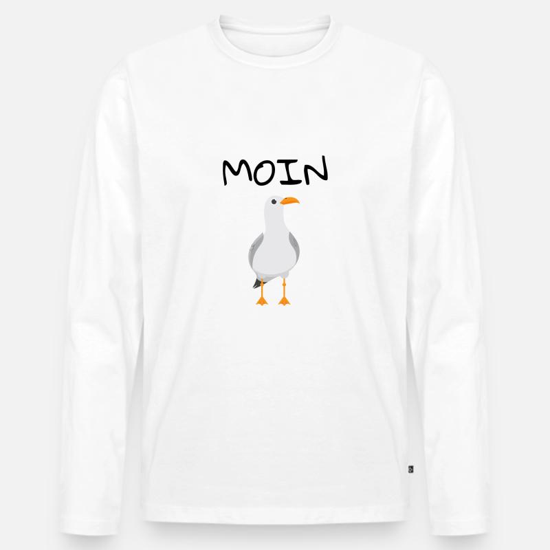 MOIN Möwe - Männer Premium Bio Langarmshirt - Weiß