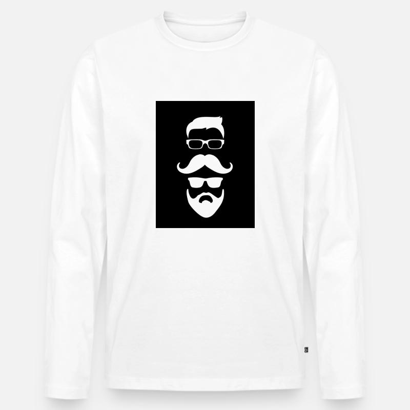 Zwei Freunde - Männer Premium Bio Langarmshirt - Weiß