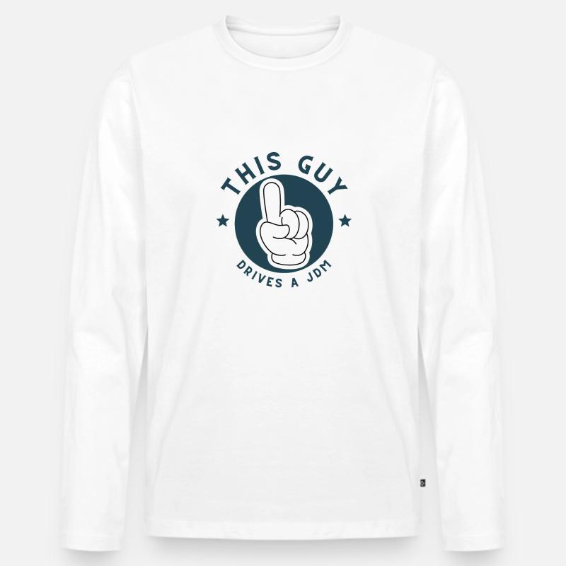 This Guy drives a JDM - Männer Premium Bio Langarmshirt - Weiß