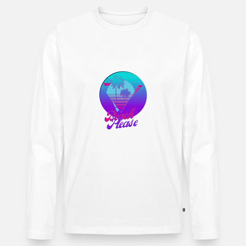 Beach Please #2 - Summer - Männer Premium Bio Langarmshirt - Weiß