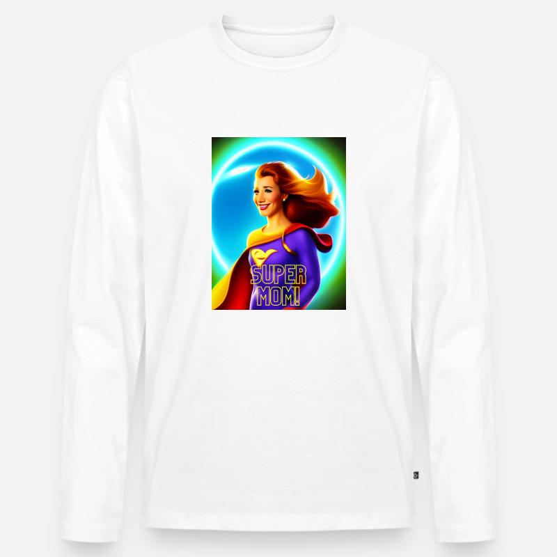 Super Mama! - Männer Premium Bio Langarmshirt - Weiß
