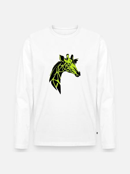 giraffe - Men's Premium Organic Long Sleeve Shirt - white