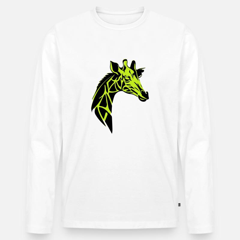 giraffe - Männer Premium Bio Langarmshirt - Weiß