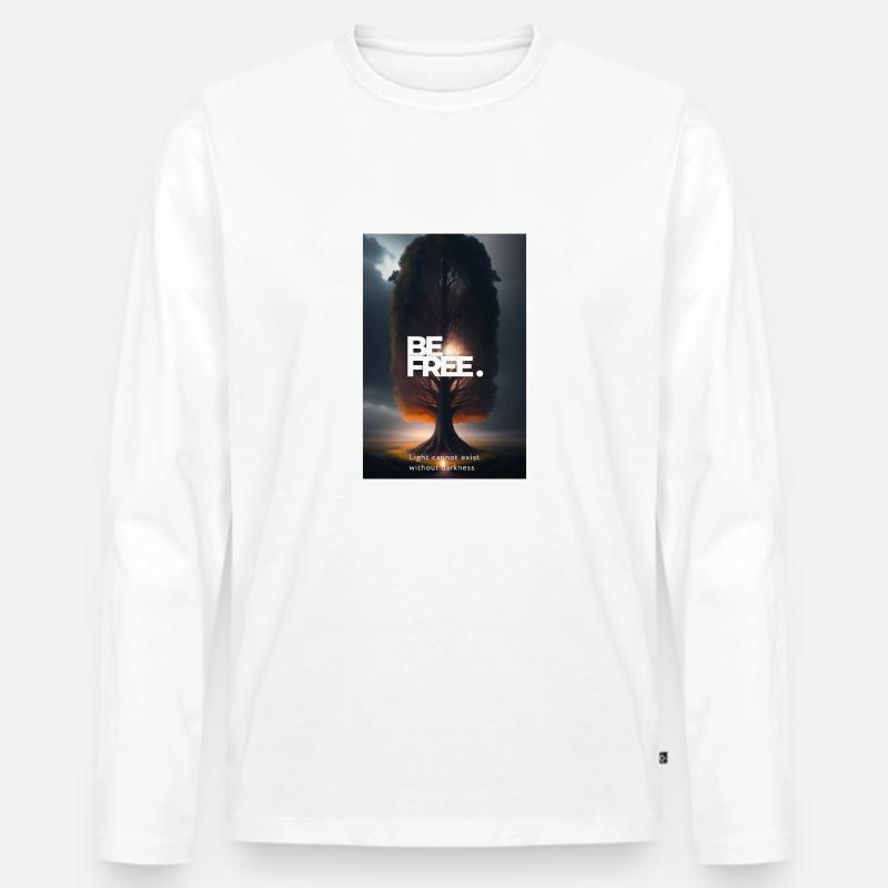 Light cannot exist without darkness - Men's Premium Organic Long Sleeve Shirt - white