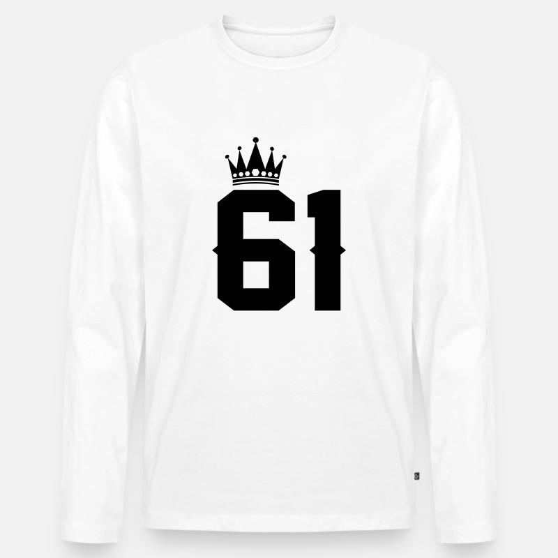 61 - Männer Premium Bio Langarmshirt - Weiß