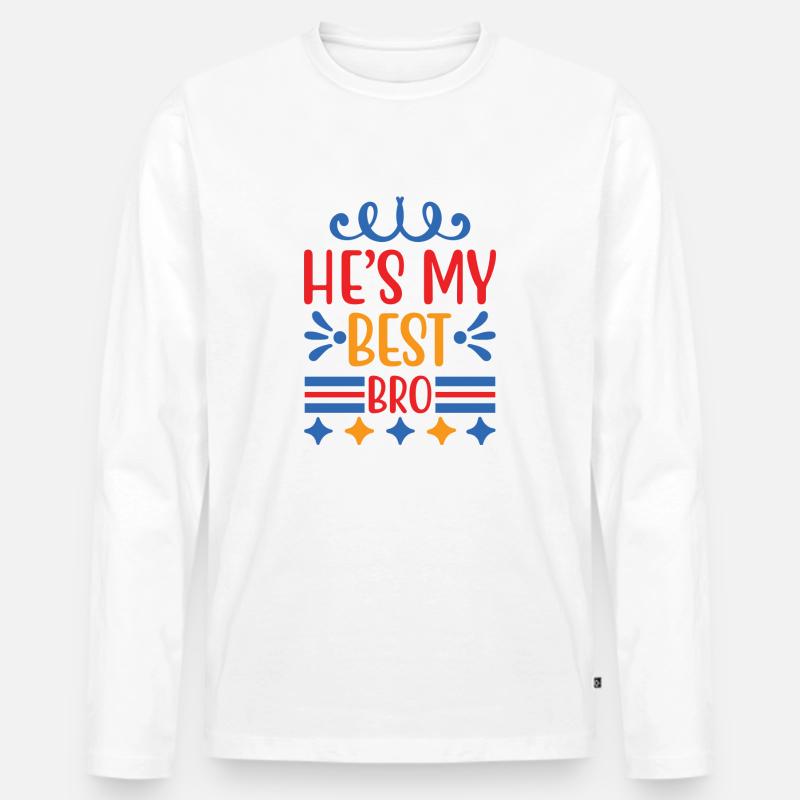 best bro - Männer Premium Bio Langarmshirt - Weiß