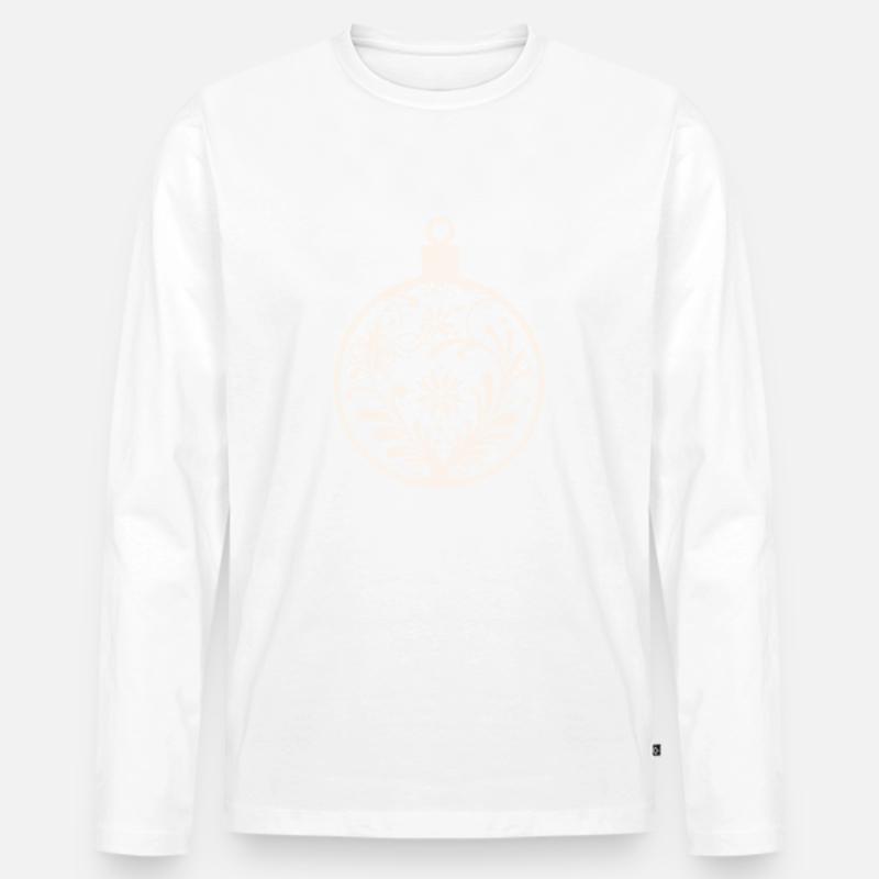 Weihnachtskugel Deko - Männer Premium Bio Langarmshirt - Weiß
