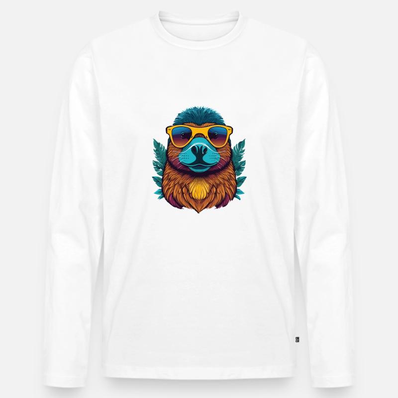 Schnabeltier - Männer Premium Bio Langarmshirt - Weiß
