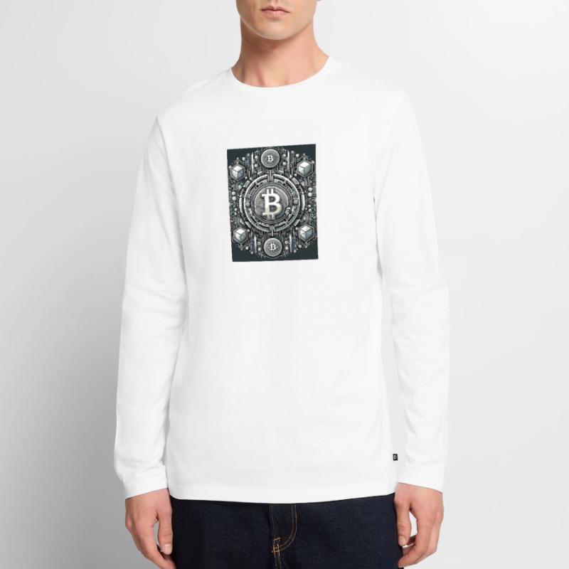 Crypto Frontier: Digital Evolution Männer Premium Bio Langarmshirt