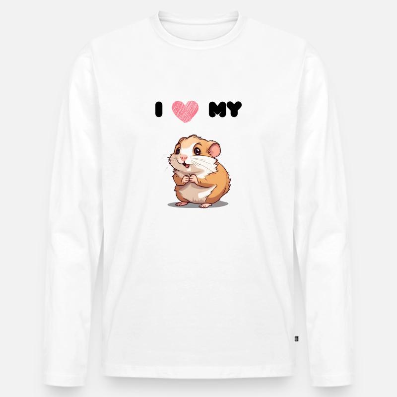 Hamsterliebe - süßer Hamster - Männer Premium Bio Langarmshirt - Weiß