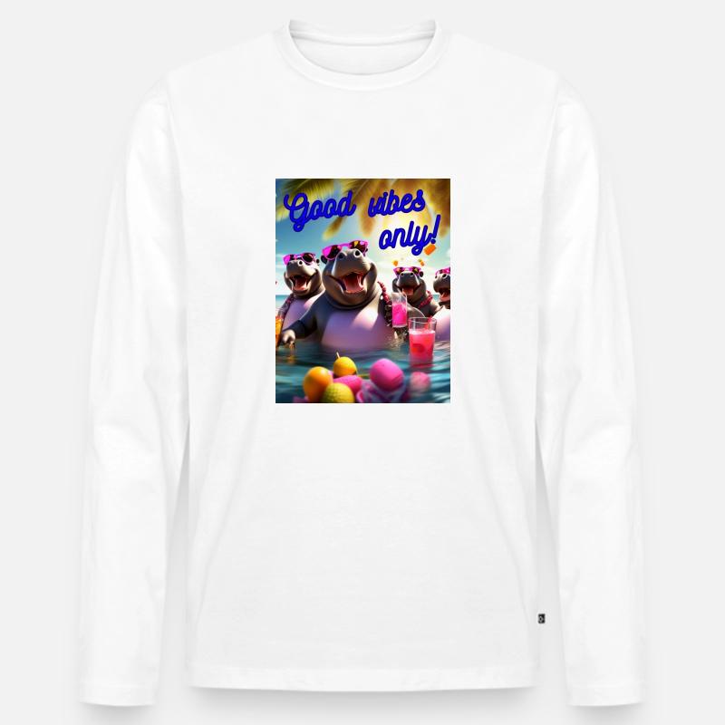 Partymode on - Männer Premium Bio Langarmshirt - Weiß