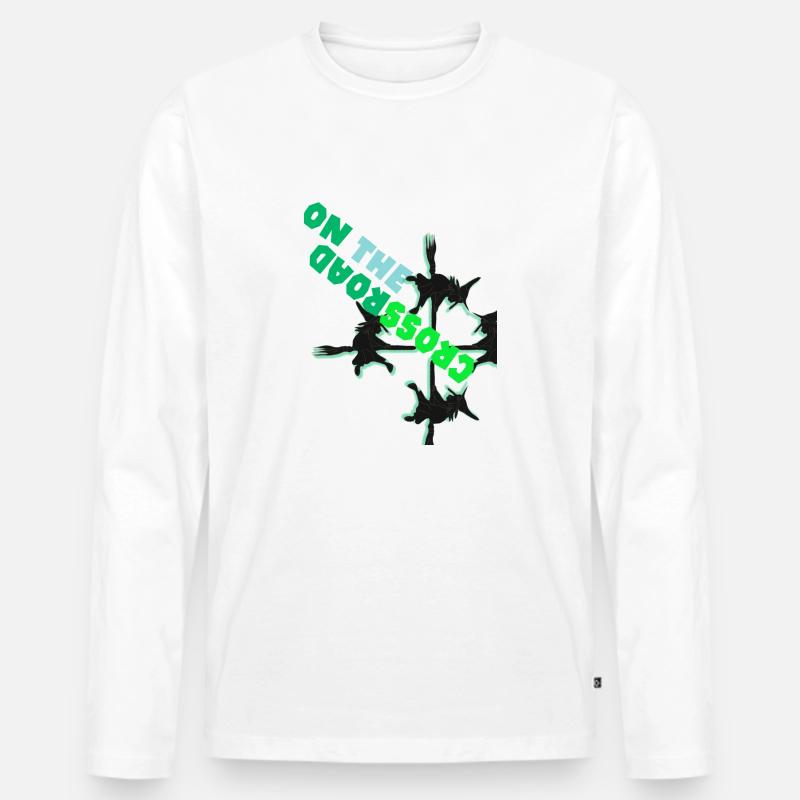 Am Scheideweg. Am Scheideweg. - Männer Premium Bio Langarmshirt - Weiß